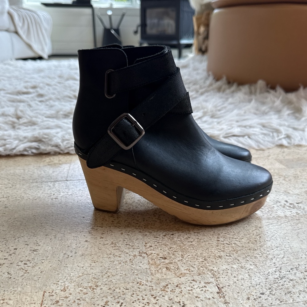 FREE PEOPLE Bungalow Clog Leather Ankle Boots